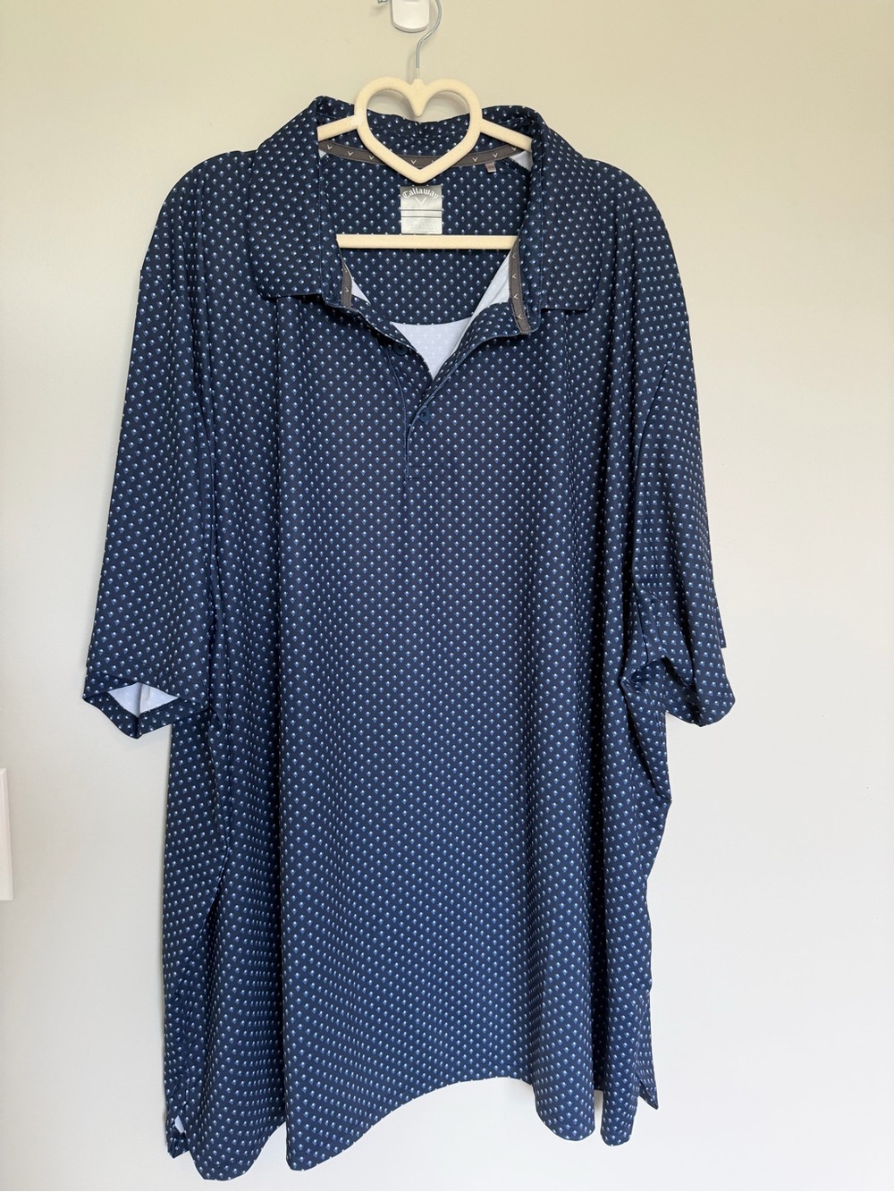 Callaway Navy and Light Blue Patterned Golf Polo